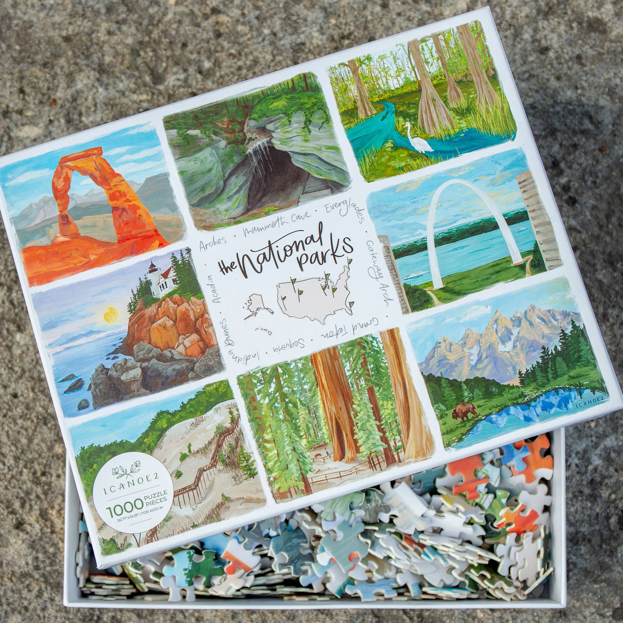 1canoe2 | One Canoe Two Paper Co. - Wholesale Puzzle - Adult - National Parks - 1,000 Piece Jigsaw Puzzle4