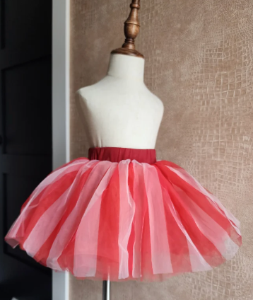 Fancy Shmancy Baby – wholesale Skort – Kids – Pink and Red Striped - tutu skort1