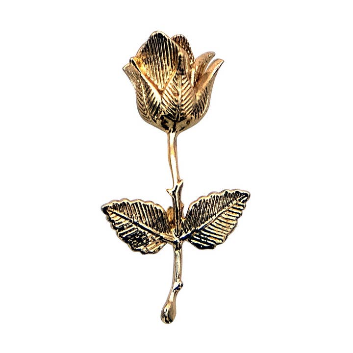 Épingle de revers en forme de rose dorée pour la vente par Kingpinz