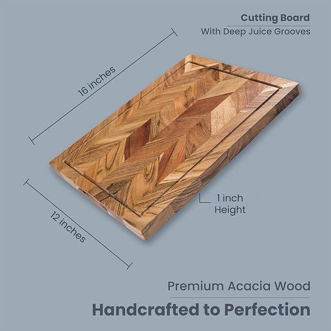The Fine Living Company - Wholesale Cutting Board - Handmade Indian Acacia Wood Large Thick Chopping Board1
