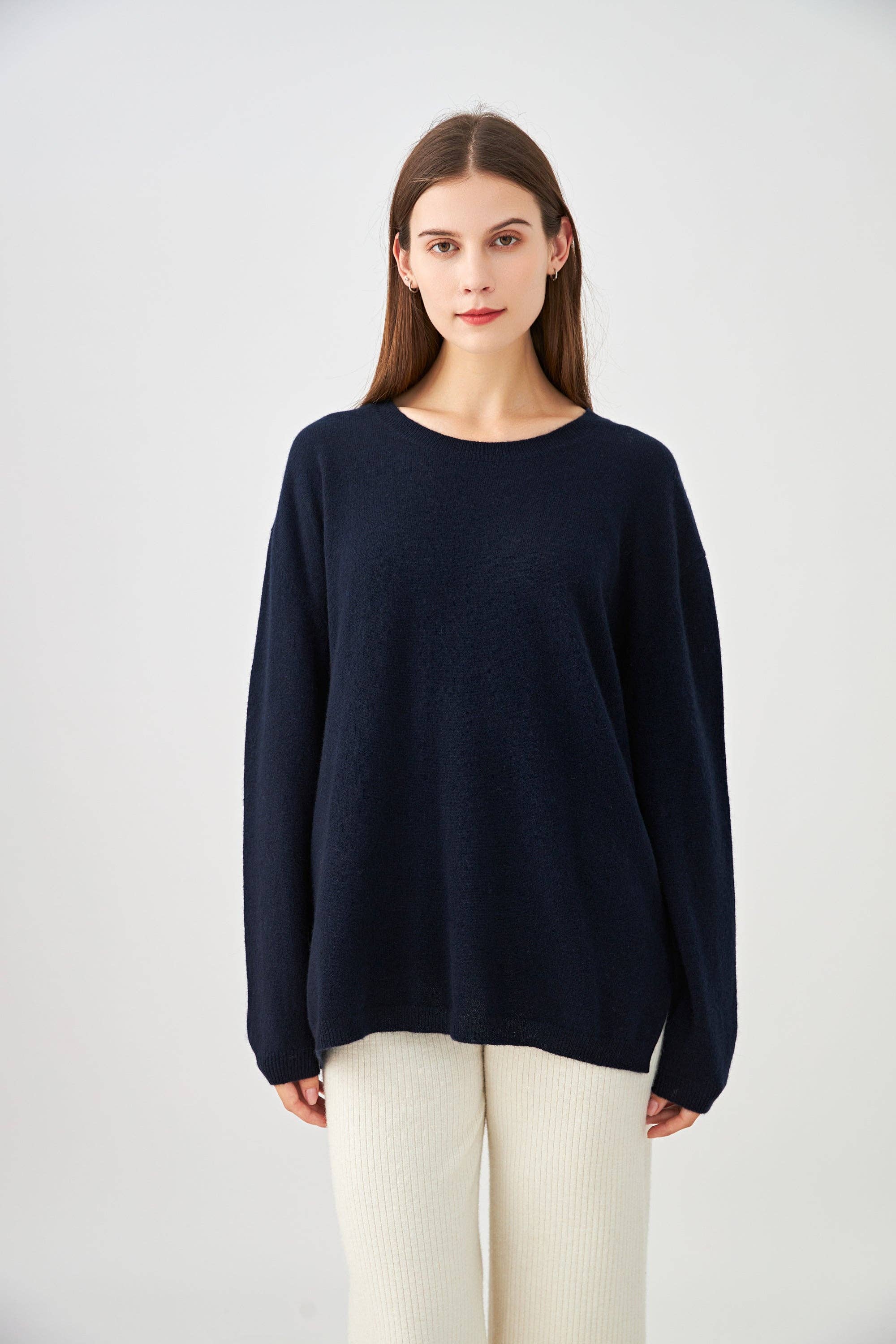 jw.atelier – Engroshandel Tunika - Dame – Træk 100% kashmir rund hals oversize15