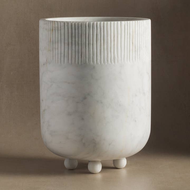 Ceres Stone Vessel - White Marble for wholesale by Studio H Collection