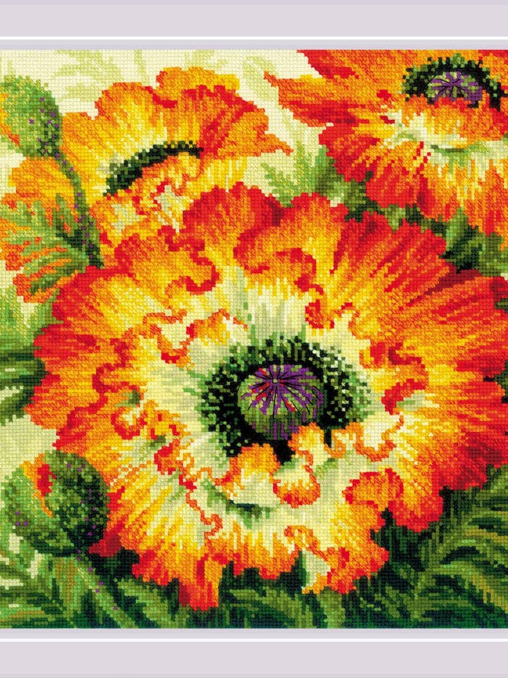 Cross Stitch Kit From Riolis 2080 Fire Poppies for wholesale by RIOLIS