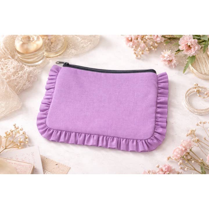House of Kraft - Wholesale Pouch - Women's - Canvas Ruffle Pouches | Canvas Travel Pouches | Zipper Pouch6