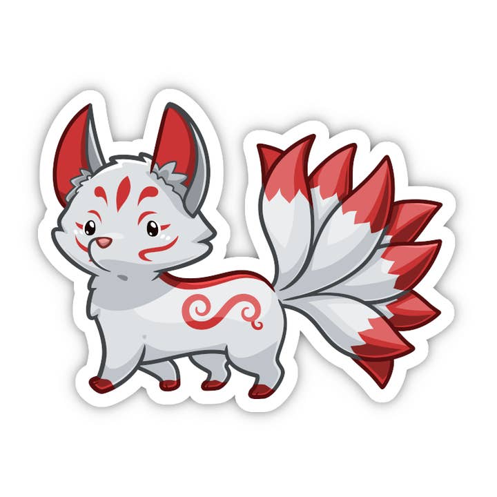 Kitsune Sticker | Fantasy Animal Character for wholesale by Vancity Stickers
