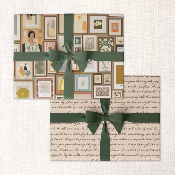 Urbanic Goods - Wholesale Flat Wrap - Art + Poetry Double-Sided Wrapping Paper
