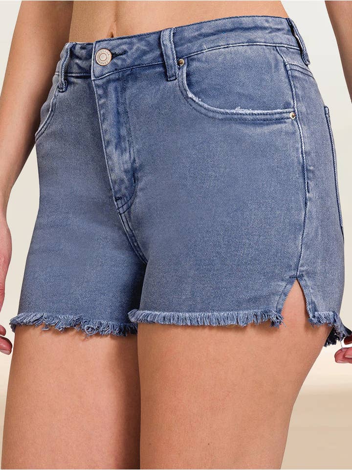 42POPS - Wholesale Shorts - Women's - ",.._ Acid Washed Frayed Cutoff Hem Shorts