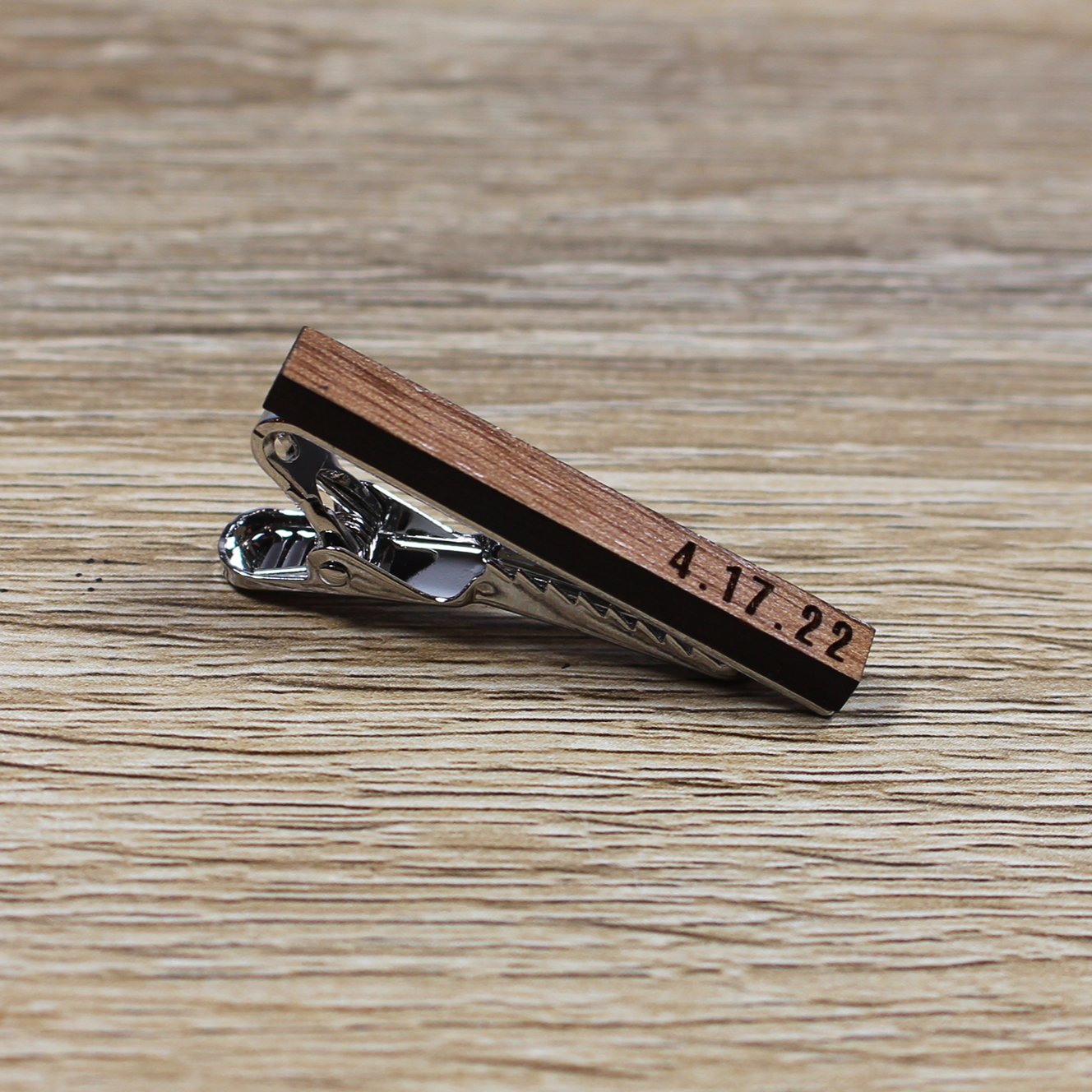 Groomsman Gear - Wholesale Tie Clip - Men's - Personalized Tie Clip | Walnut Wood1