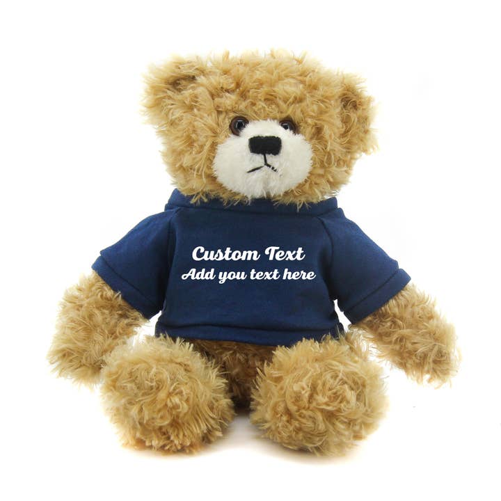 Customized Beige Brandon Bear with tee shirt, sitting, 11 for wholesale on Faire