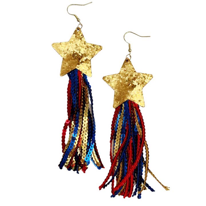 Pelicans Star Fringe Earrings for wholesale by Nola Mercantile