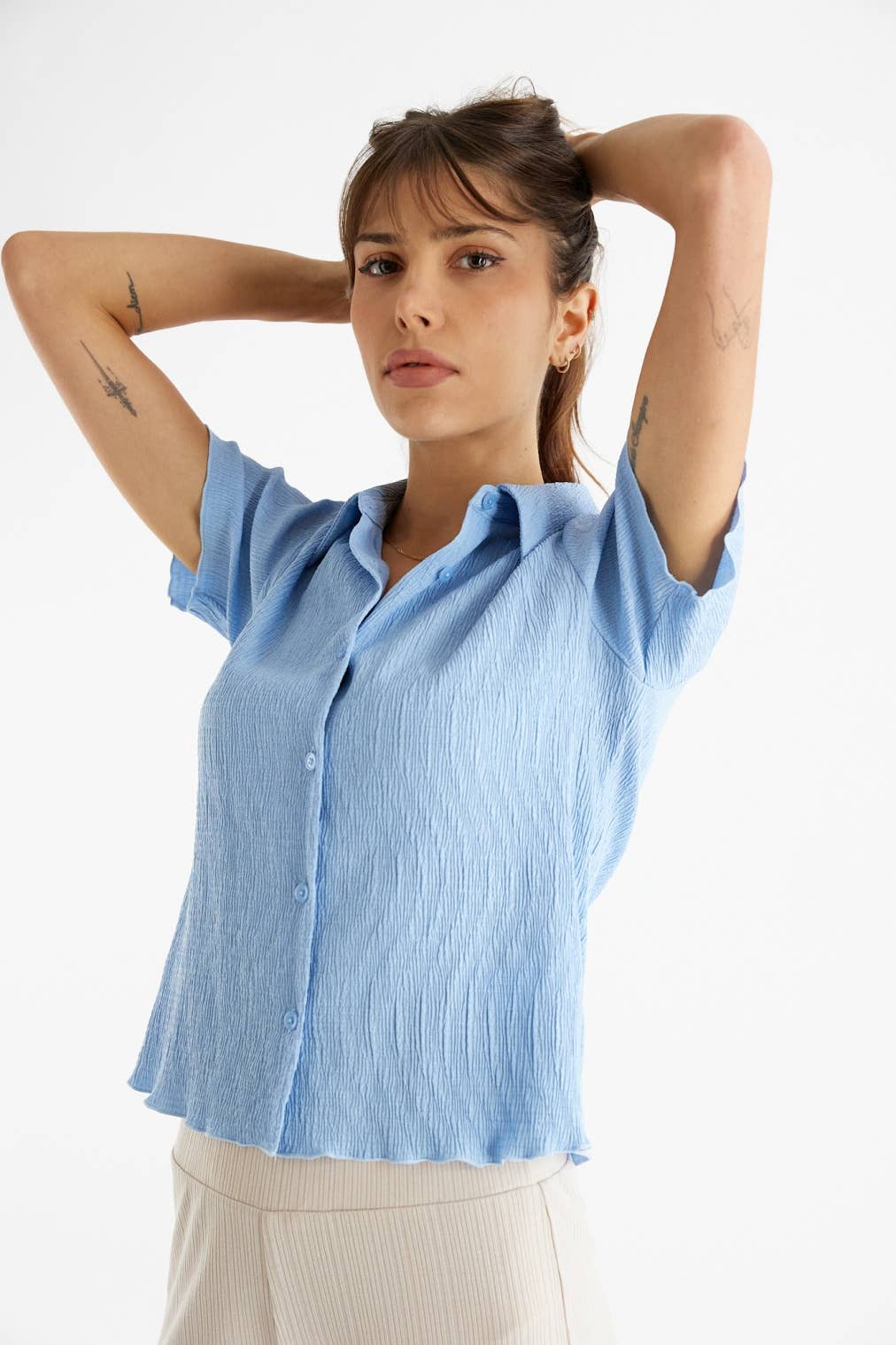 All Row - Vente Chemise à col boutonné – femme - Le haut Linnea1