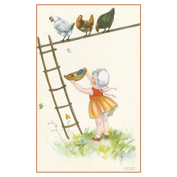 Postcard basket with eggs for wholesale by LUDOM EDITION