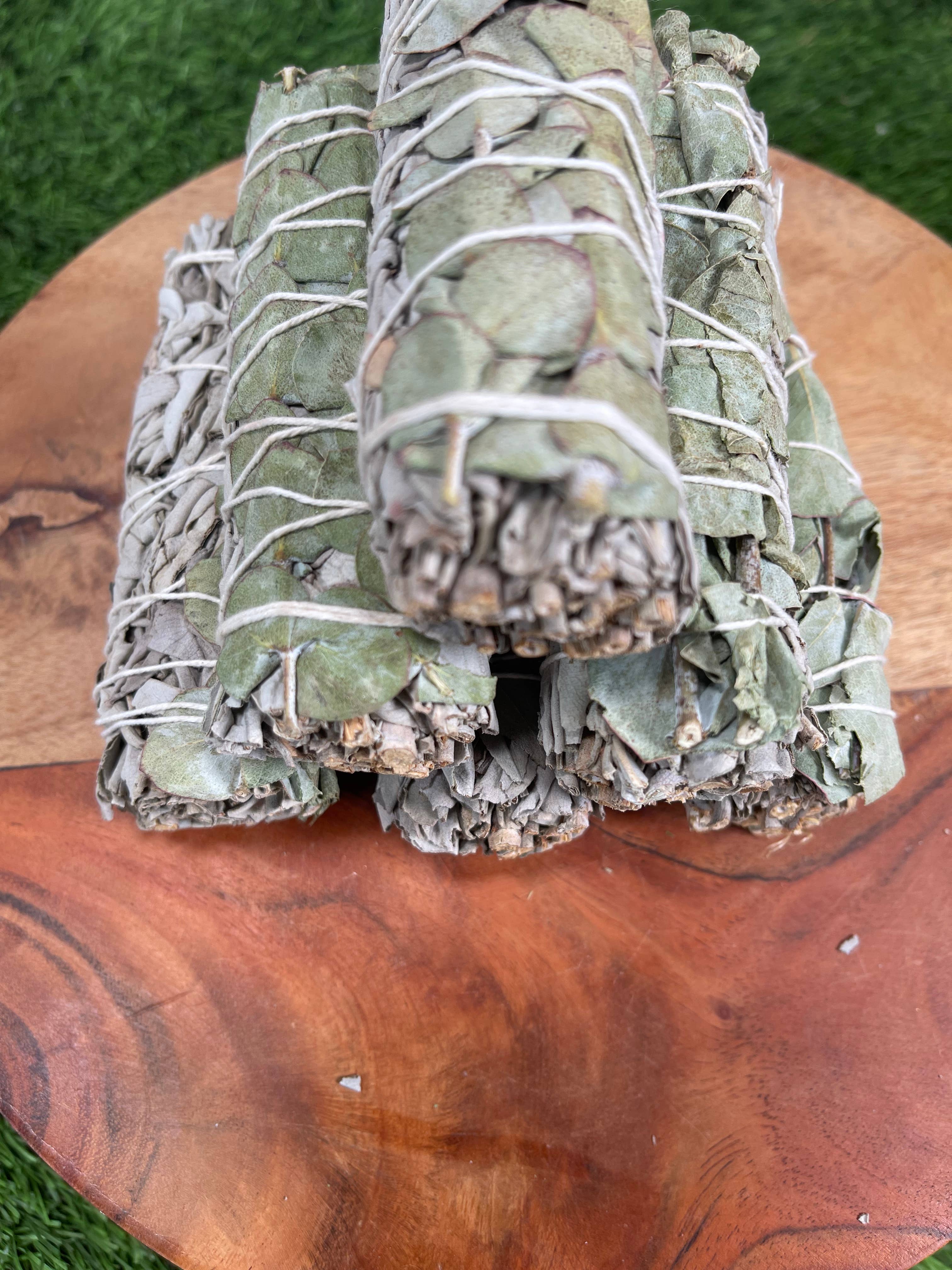 CaNatureLover - Wholesale Sage Bundle - White Sage with Eucalyptus, Hand Wrapped Thick bundles.3