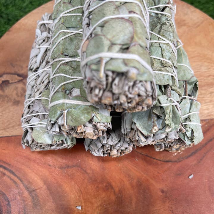 CaNatureLover - Wholesale Sage Bundle - White Sage with Eucalyptus, Hand Wrapped Thick bundles.3