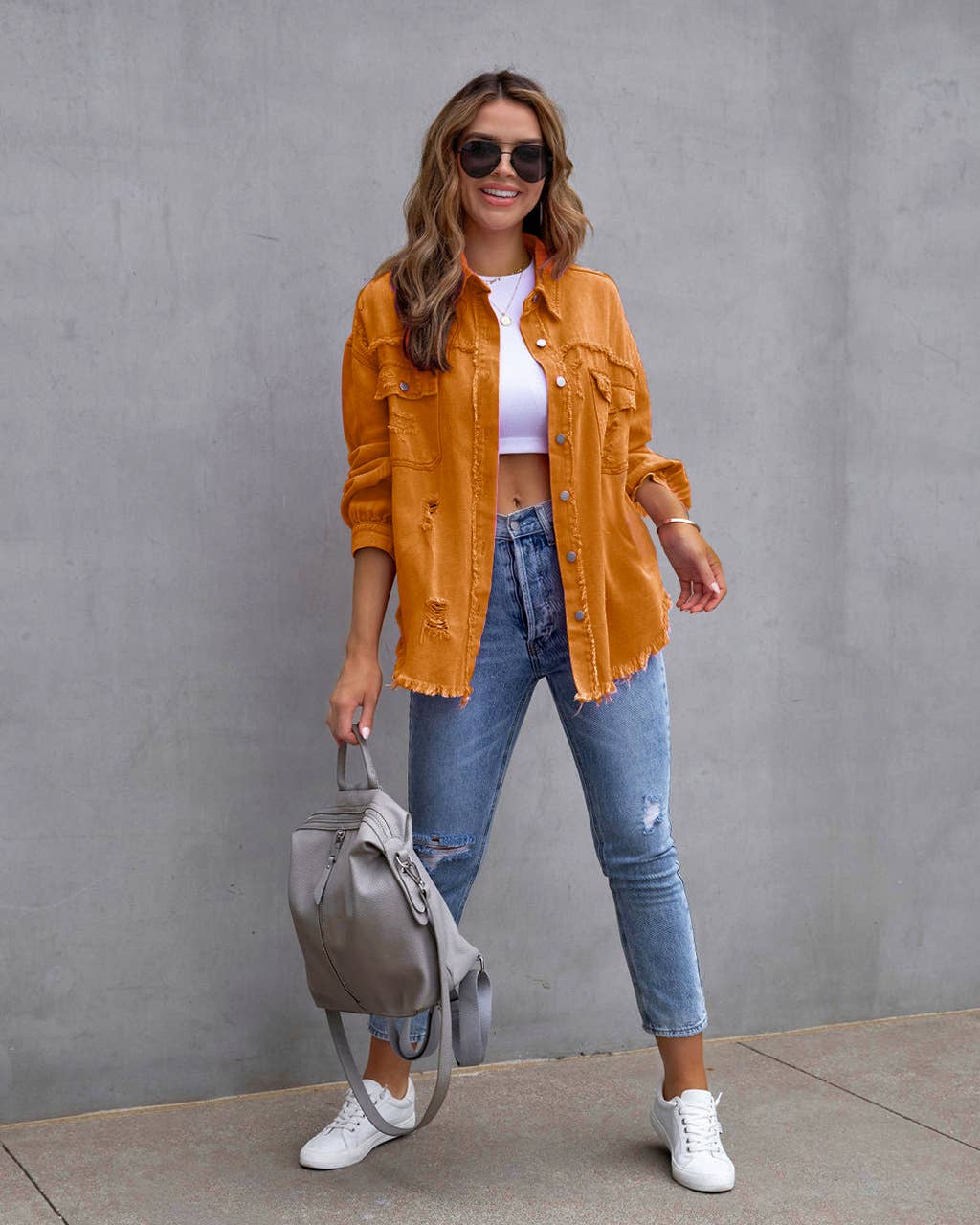 HIDDENBRAND - Wholesale Denim Jacket - Women's - Denim Jacket Women Long Sleeve Casual Lapel Top22