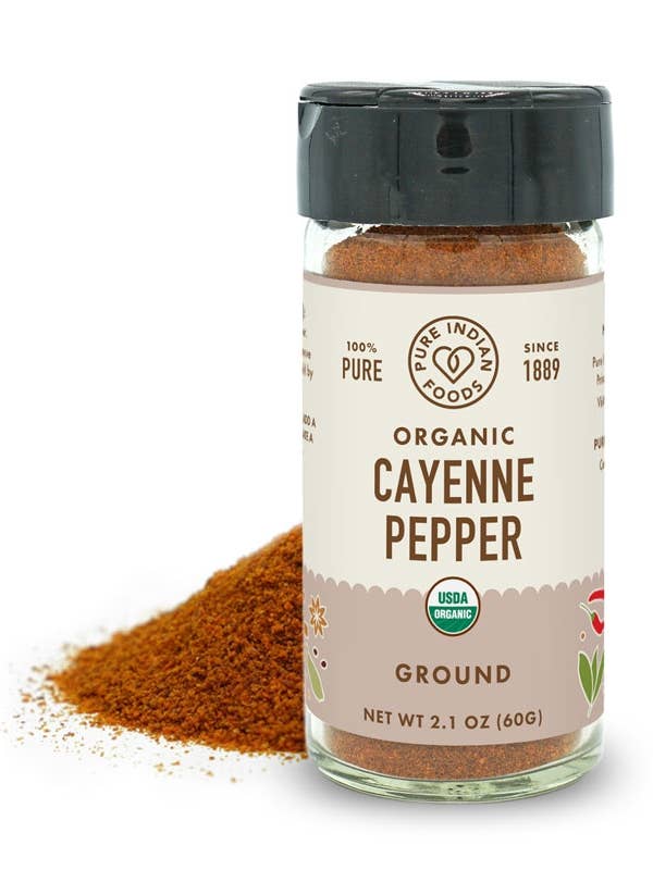 Cayenne Red Chili Pepper Ground, Certified Organic for wholesale by Pure Indian Foods