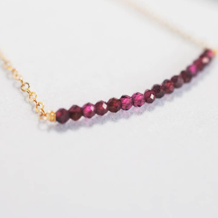 Garnet Beaded Necklace for wholesale by Seaflowerjewelry