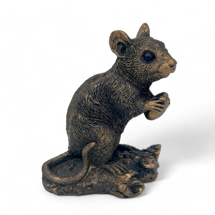 Mouse with Acorn figurine, Leonardo Reflections Bronzed range, boxed for wholesale by Animal Crackers