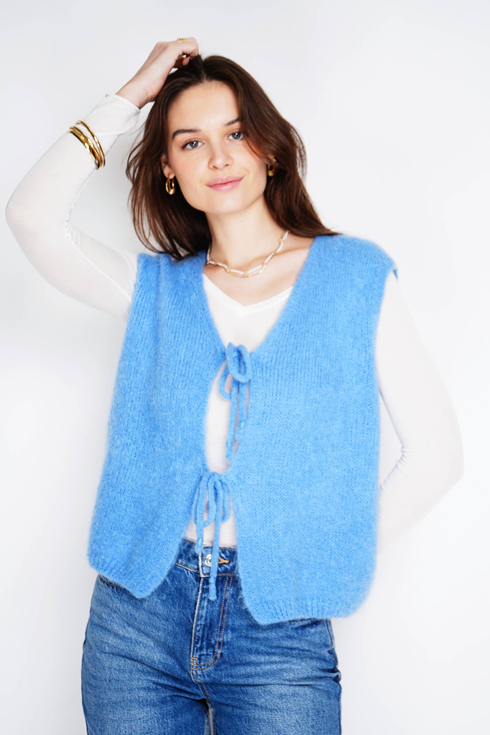 NOELINE - Vente Pull en maille – femme - Gilet en mohair et laine 76771