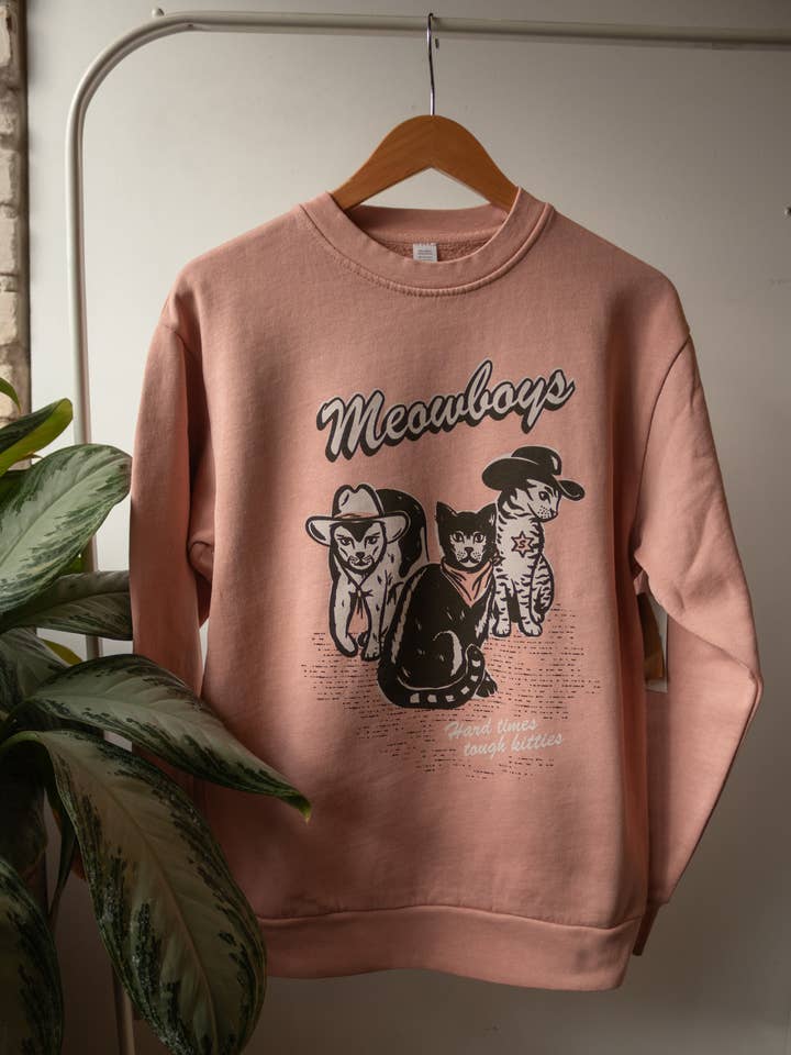 Meowboys Pullover Sweatshirt for wholesale by Shop Good
