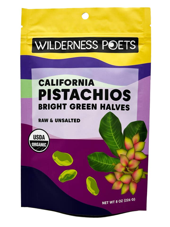 Organic Pistachio Halves - Raw for wholesale by Wilderness Poets