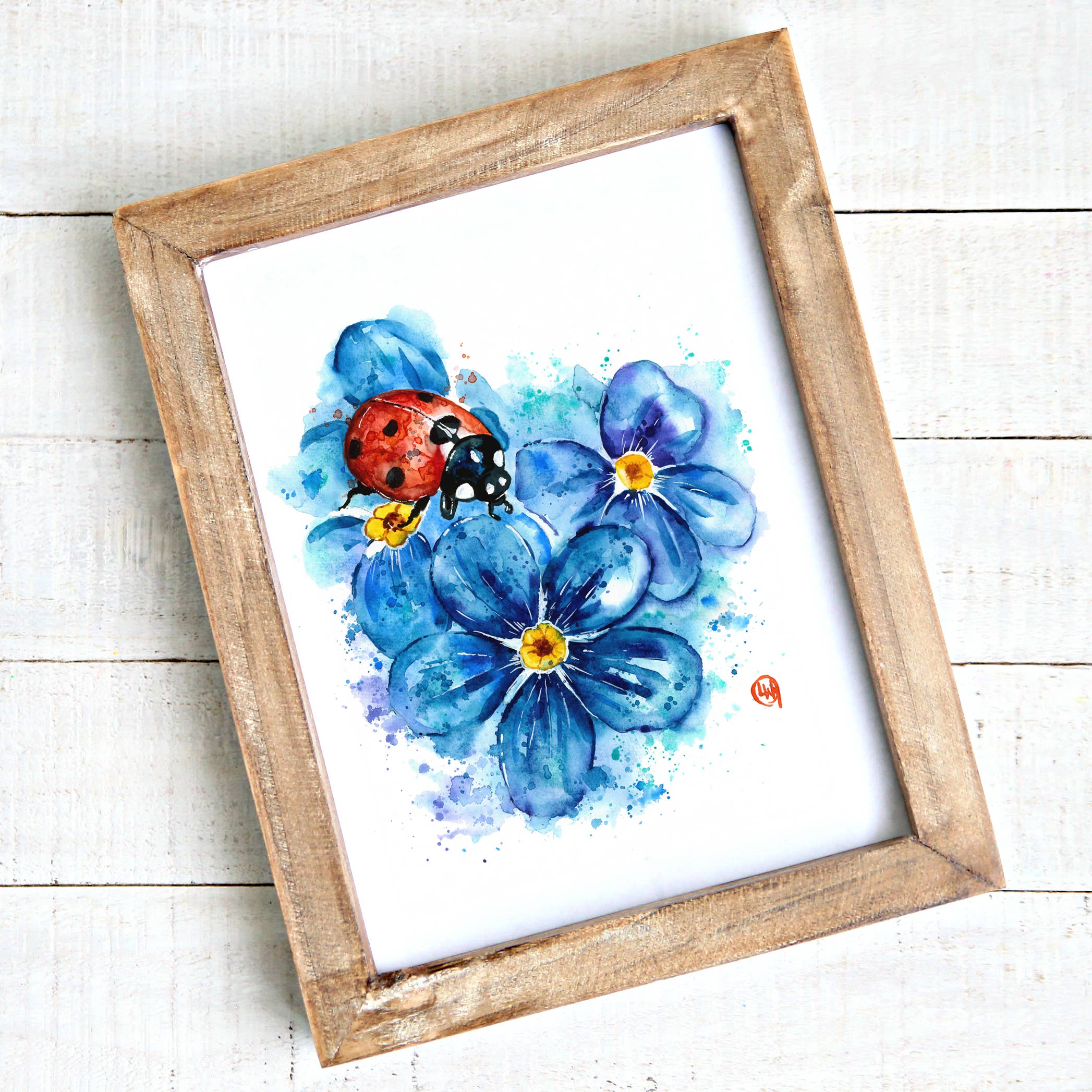 Whitehouse Art - Wholesale Art Print - Ladybug Art Print, Garden Decor, Gift Shop, Flower Painting4