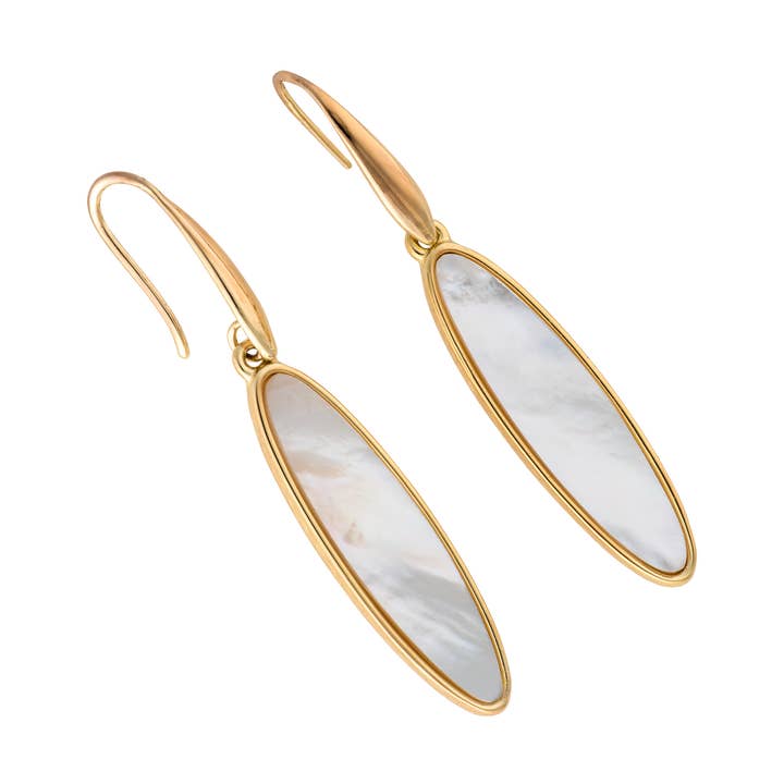 lavallette long board earrings mother of pearl for wholesale by The Beach and Back