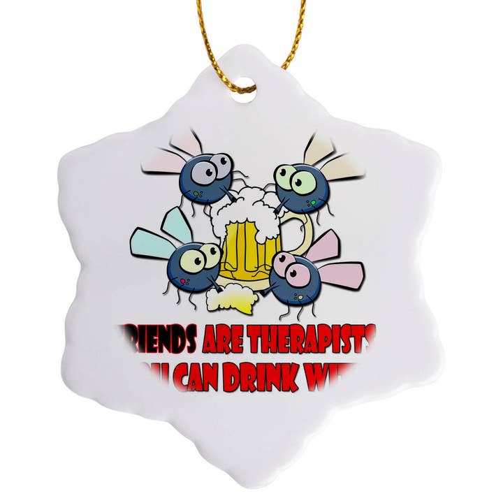 3dRose, Gli amici sono terapeuti con cui puoi bere., Ornamento per la vendita all'ingrosso da parte di 3dRose