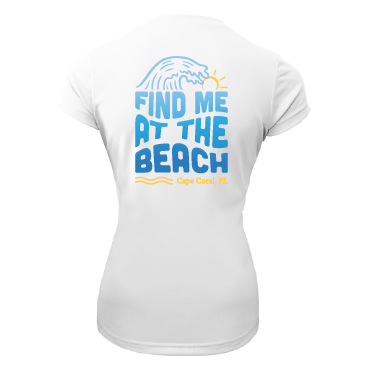 upf50.clothing Private Label & Name Drop - Wholesale Screen Printed T-Shirt - Women's - Find Me at the Beach Women's Shirt4