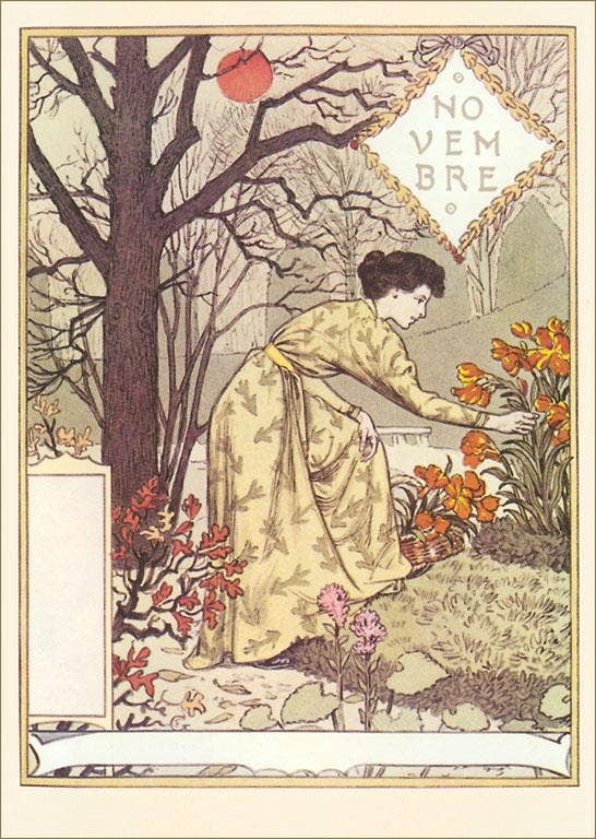 Found Image Press – wholesale Vykort – Vykort ZC-110 November, Plocka de Sista Blommorna0