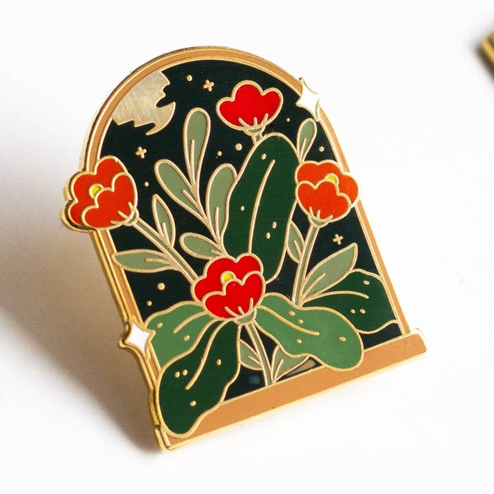 Nighttime Blossom Enamel Pin for wholesale by Occasionalish