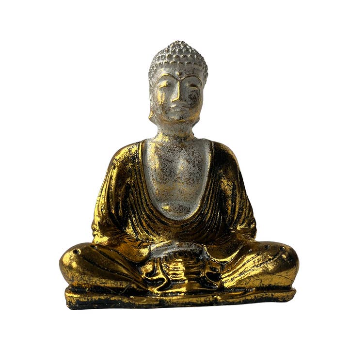 VIE - Wholesale Decorative Figurine - Gold and White Sitting Buddha, 14cm2