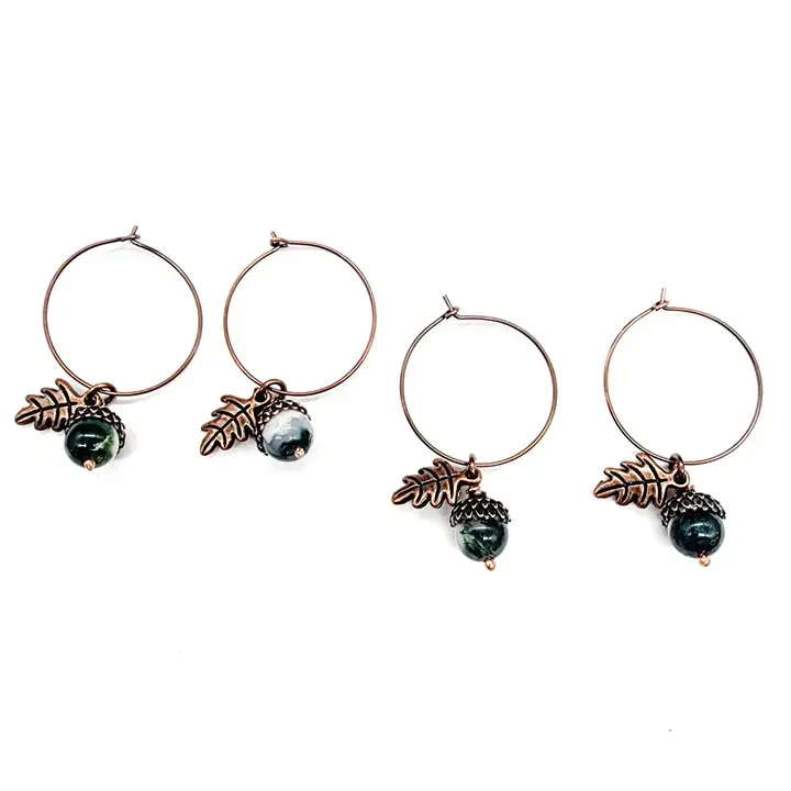 MergingMetals - Wholesale Dangle Earrings - Gemstone Acorn Earrings 5