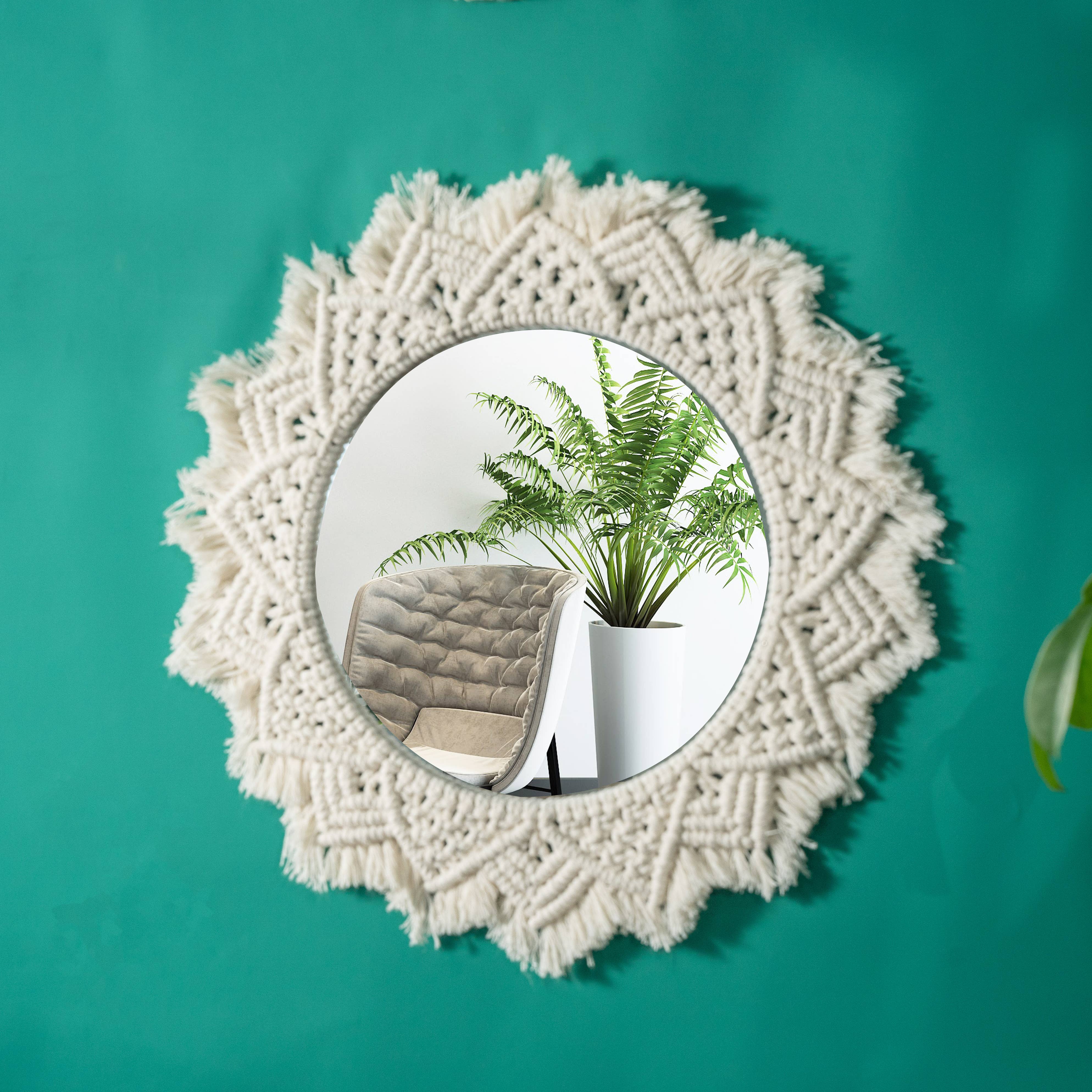 Sparkle Being - Wholesale Wall Mirror - Handmade Round Bohemia Style Wall Hanging - Macrame Mirror7