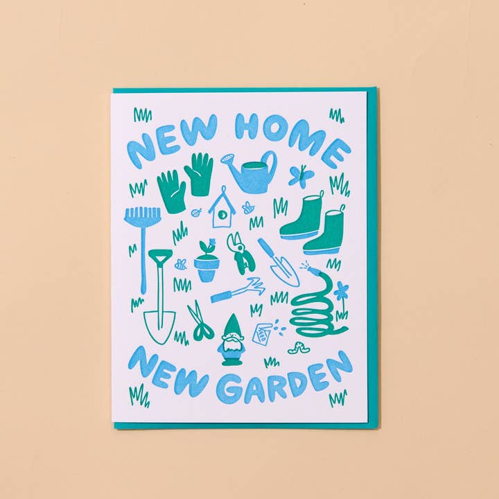Modern Letterpress New Home Greeting Card — New Home Garden for wholesale by And Here We Are