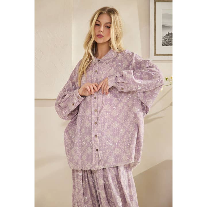 WASHED PAISLEY PRINTED BUTTON DOWN SHIRTS for wholesale by Oli&Hali