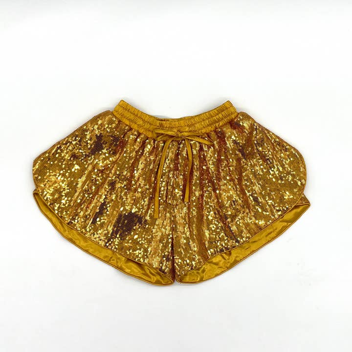 Gold Sequin Butterfly Shorts for wholesale by Blended Spirit Children’s Clothing