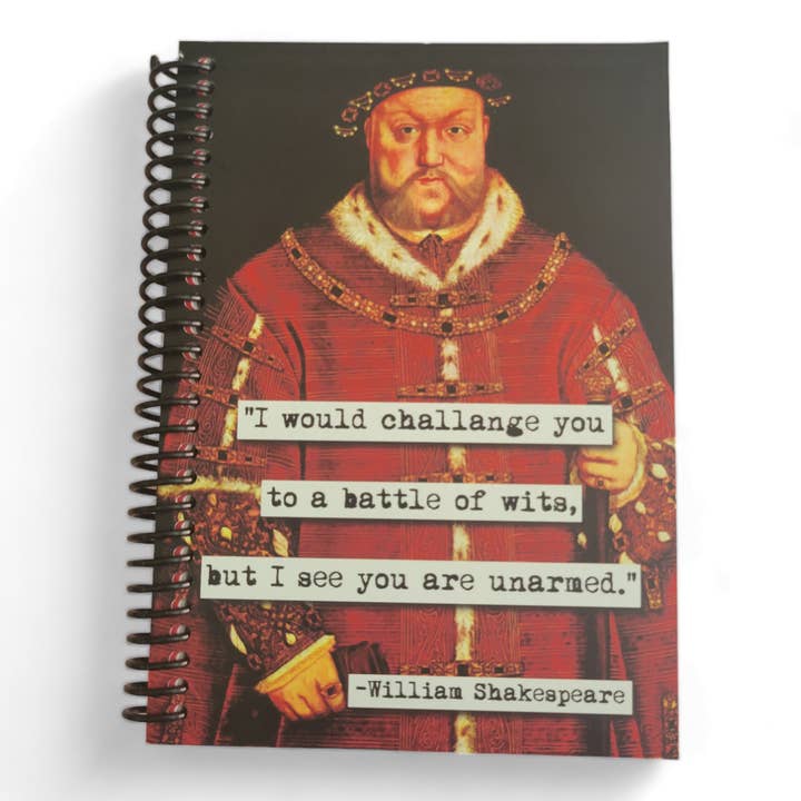 William Shakespeare Wits Blank Notebook for wholesale by ChicalooKate