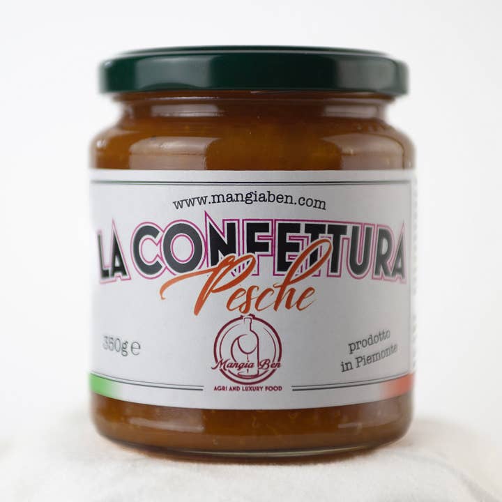 Italian Peach Fruit Jam for wholesale by Mangiaben Agri & Luxury food