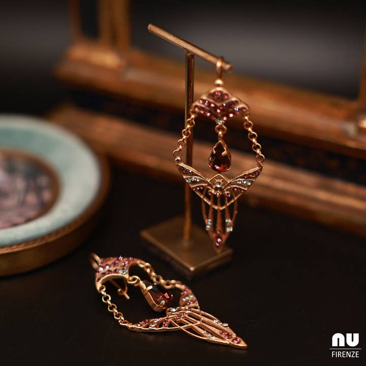 Kristallen druppel oorbellen, verguld, handgemaakt, Florence, Italië | voor wholesale door NU FIRENZE