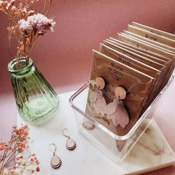 Ni une ni deux - Wholesale Dangle Earrings - Boucles d'oreilles longues POP Marine-rose4