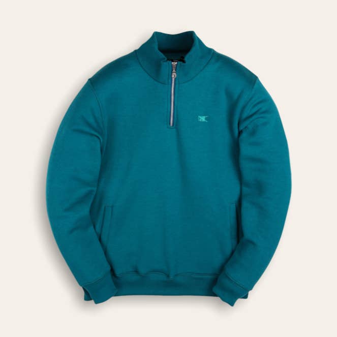 Pulôver Quarter Zip | Teal por atacado de Ethik Worldwide