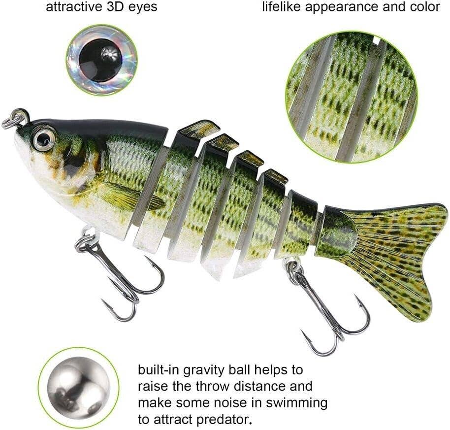 VeriDepot - Wholesale Sporting Accessories - Realistic Multi-Jointed Swimbait Fishing Lures - Irresistible to Bass, Trout, and More!7