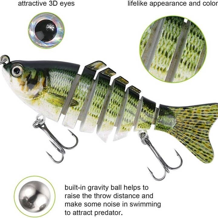 VeriDepot - Wholesale Sporting Accessories - Realistic Multi-Jointed Swimbait Fishing Lures - Irresistible to Bass, Trout, and More!7