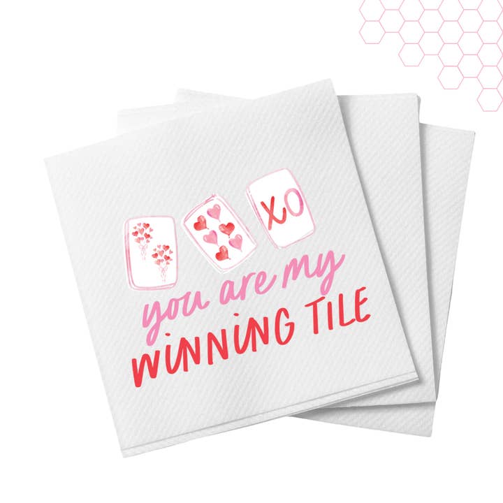 Busy Bee Gift - Wholesale Disposable Napkin - Mahjong Valentine's Day Cocktail Napkins | Set of 20