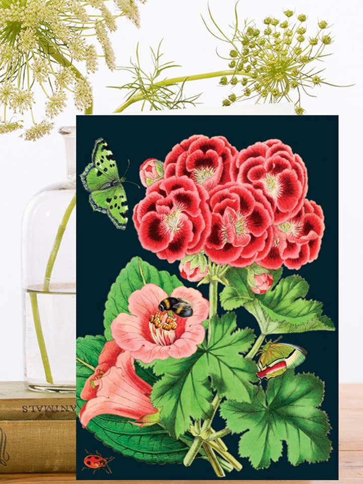 RS148P ~ Blank Midnight Botanical Greeting Card for wholesale by Madame Treacle
