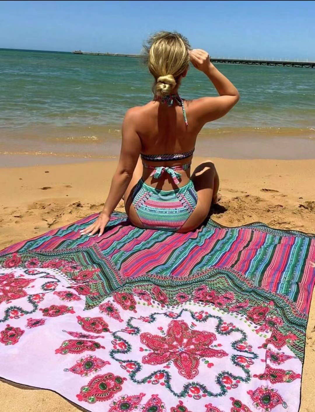 HIDDENBRAND - Wholesale Two Piece Swimsuit - Women's - Printed Three Piece Swimsuit Phi Sand Beach Swimsuit Bikini8