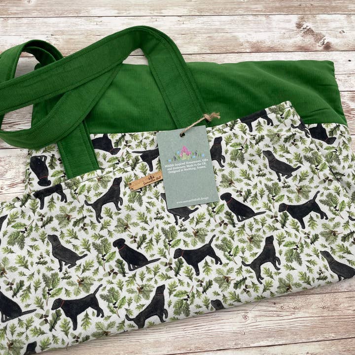 Borsa Tote Labrador Nero per la vendita all'ingrosso da parte di Samantha Hall Designs