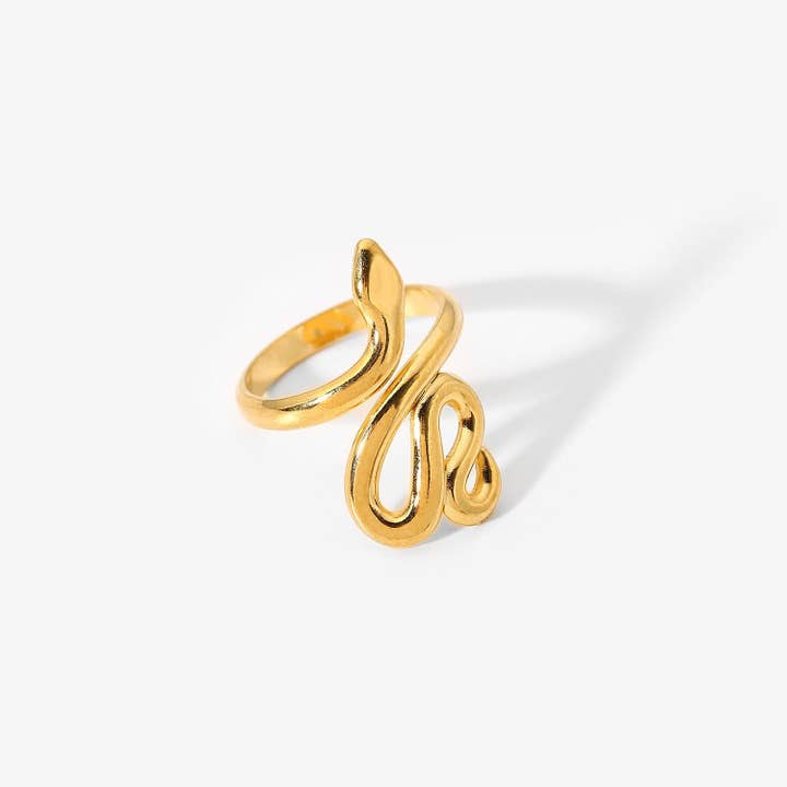 Anel Ajustável de Cobra em Aço Inoxidável 18k (LSSG-RW7) por atacado de Lyza Jewels