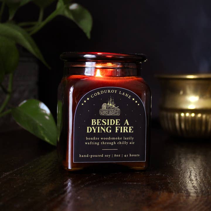 Beside A Dying Fire Apothecary Candle for wholesale by Corduroy Lane